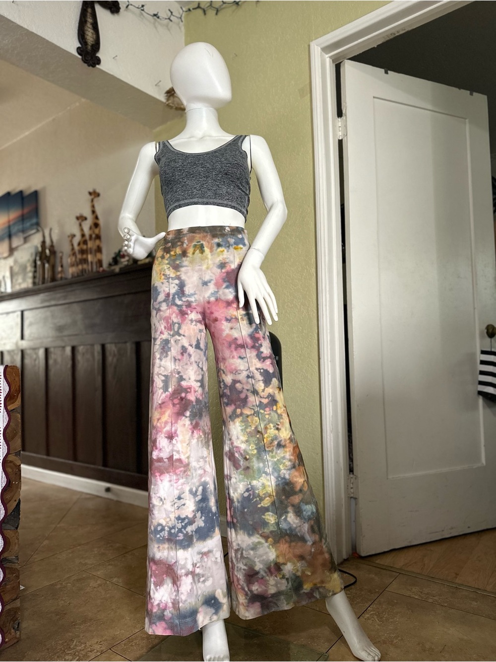 Multicolor Tie-Dye Wide Leg Pants